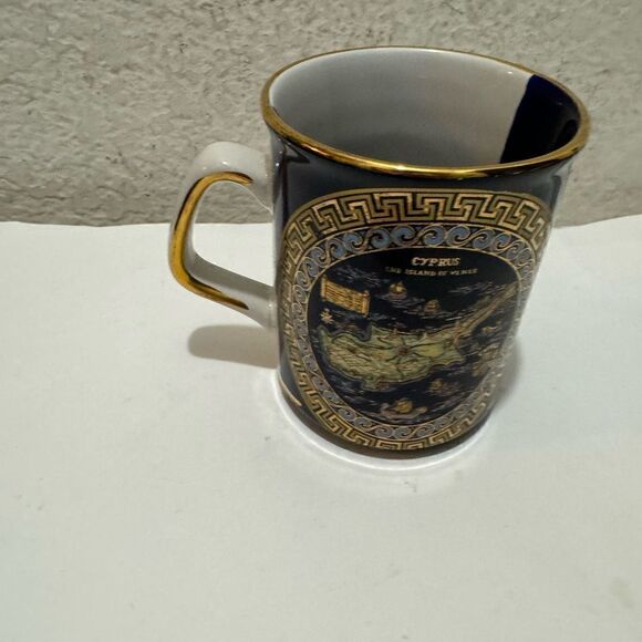 Cyprus Greece Handmade With 24k Gold Accents Travel Mug G14 - Picture 1 of 7